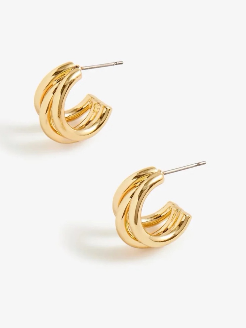 J. Crew Factory Gold-Tone Small Triple Hoop Earrings